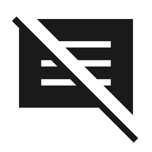 Comments disabled sharp icon, sharp-cornered style, from Material Symbols Light