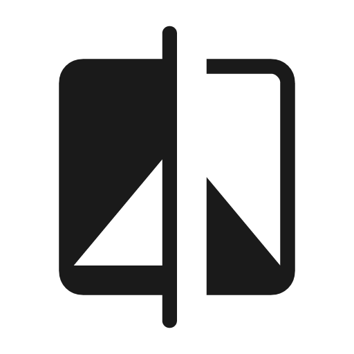 Compare rounded icon, rounded style, from Material Symbols Light