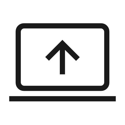Computer arrow up outline icon, outline style, from Material Symbols Light