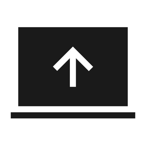 Computer arrow up sharp icon, sharp-cornered style, from Material Symbols Light