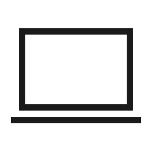 Computer outline sharp icon, sharp-cornered style, from Material Symbols Light