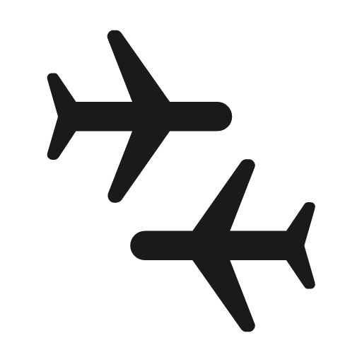 Connecting airports rounded icon, rounded style, from Material Symbols Light