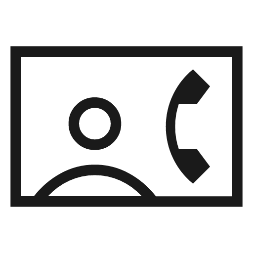 Contact phone outline sharp icon, sharp-cornered style, from Material Symbols Light