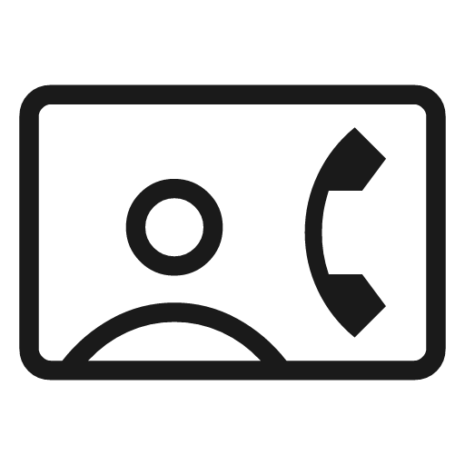 Contact phone outline icon, outline style, from Material Symbols Light