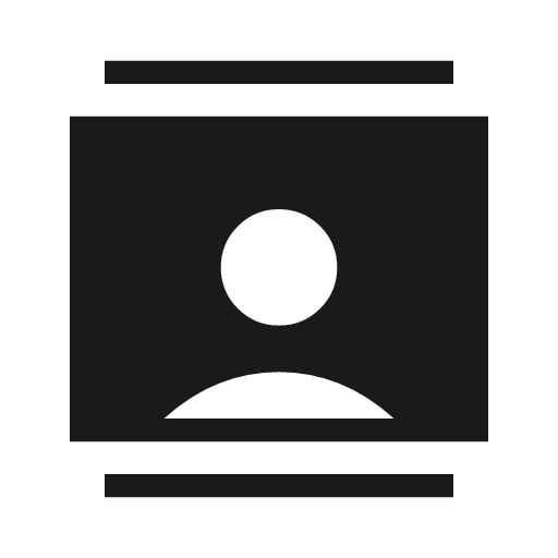 Contacts sharp icon, sharp-cornered style, from Material Symbols Light