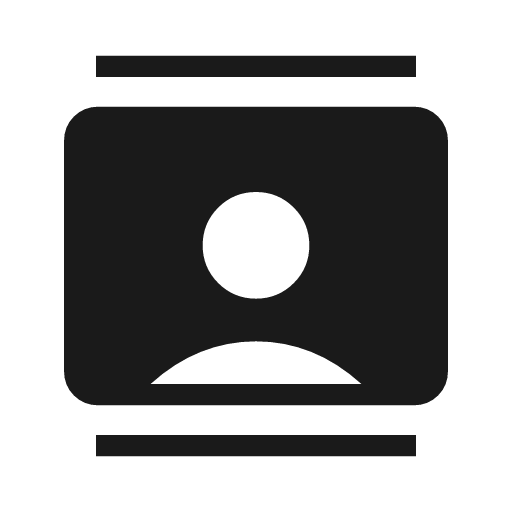 Contacts icon, solid style, from Material Symbols Light