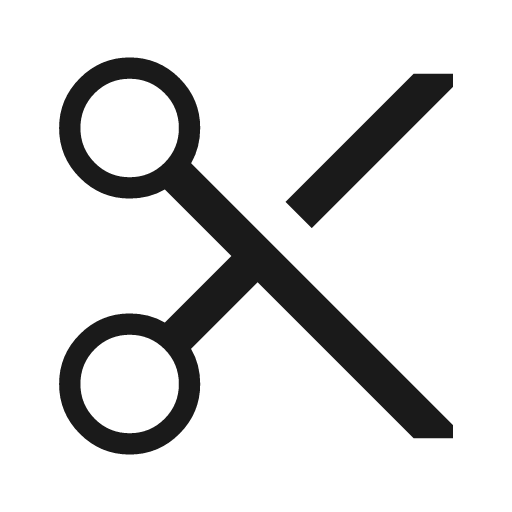 Content cut icon, solid style, from Material Symbols Light