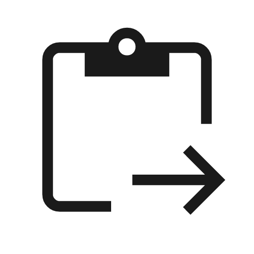 Content paste go icon, solid style, from Material Symbols Light