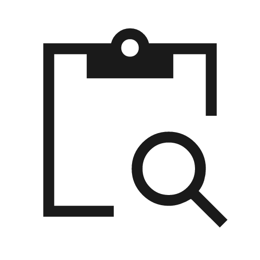 Content paste search sharp icon, sharp-cornered style, from Material Symbols Light