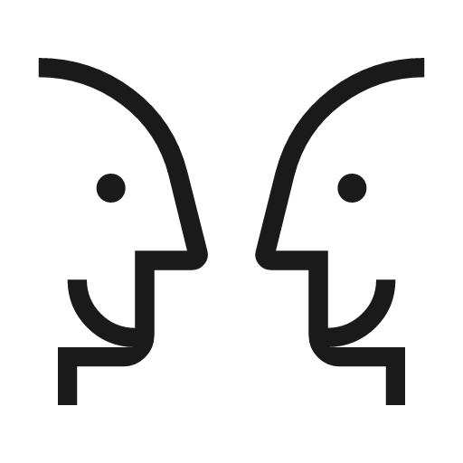 Conversation outline icon, outline style, from Material Symbols Light