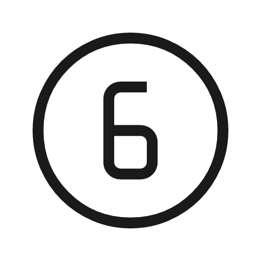Counter 6 outline icon, outline style, from Material Symbols Light