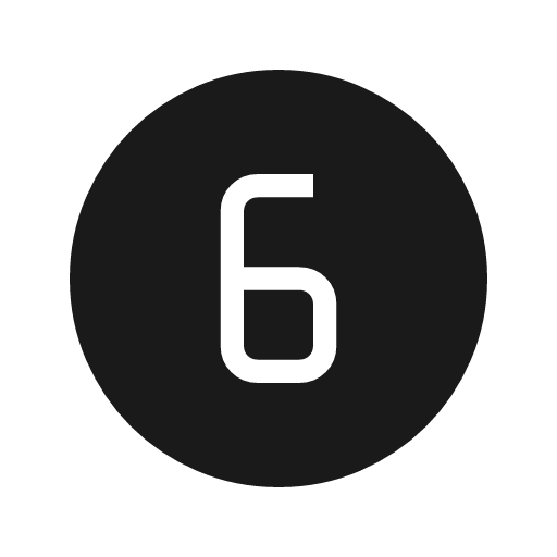 Counter 6 icon, solid style, from Material Symbols Light