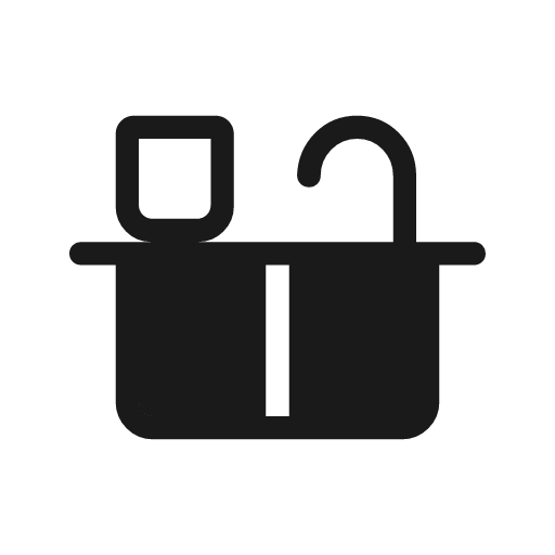 Countertops outline rounded icon, rounded style, from Material Symbols Light