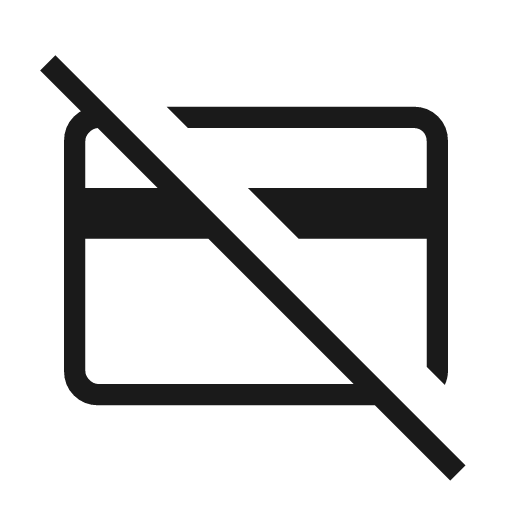 Credit card off outline icon, outline style, from Material Symbols Light