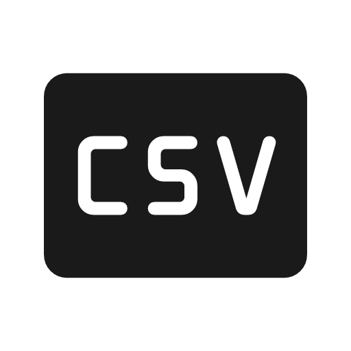 Csv rounded icon, rounded style, from Material Symbols Light