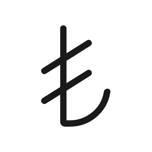 Currency lira rounded icon, rounded style, from Material Symbols Light