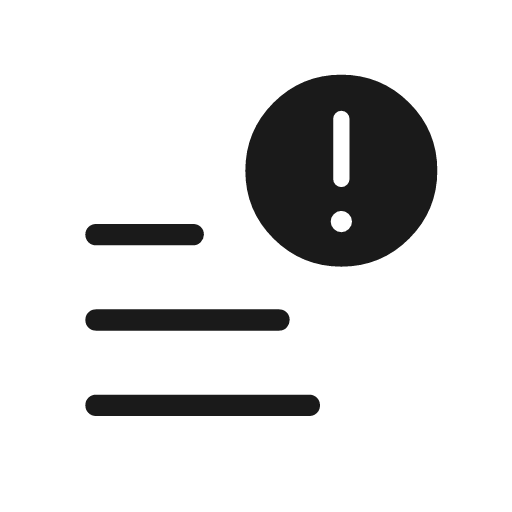 Data alert rounded icon, rounded style, from Material Symbols Light