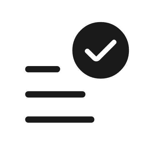 Data check rounded icon, rounded style, from Material Symbols Light