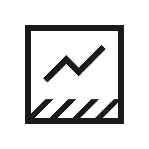 Data thresholding outline sharp icon, sharp-cornered style, from Material Symbols Light