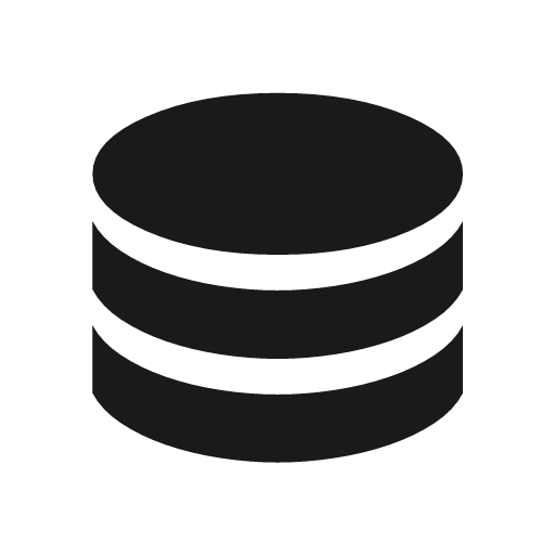 Database icon, solid style, from Material Symbols Light