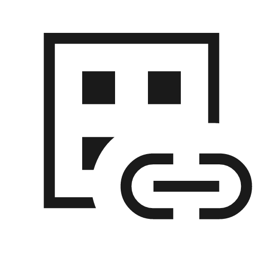 Dataset linked outline sharp icon, sharp-cornered style, from Material Symbols Light