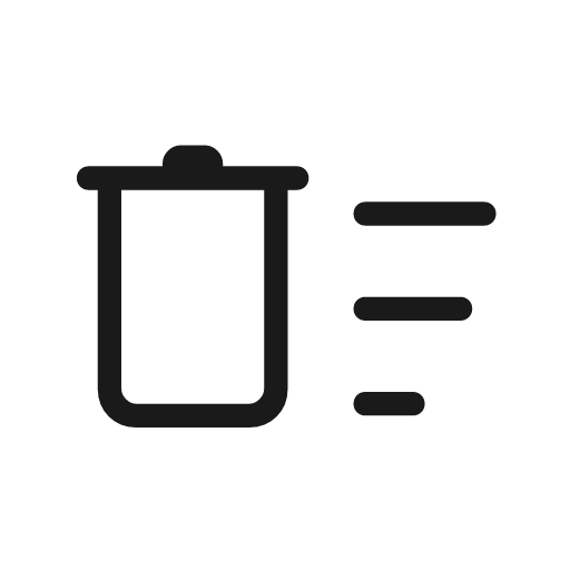Delete sweep outline rounded icon, rounded style, from Material Symbols Light