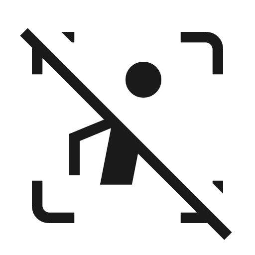 Detection and zone off icon, solid style, from Material Symbols Light