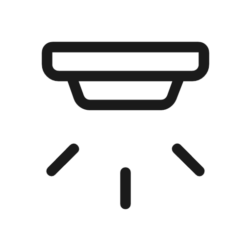 Detector alarm outline rounded icon, rounded style, from Material Symbols Light