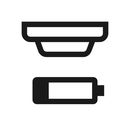 Detector battery outline icon, outline style, from Material Symbols Light
