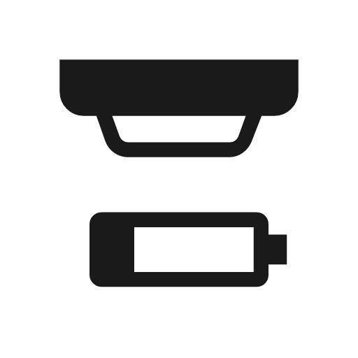 Detector battery icon, solid style, from Material Symbols Light