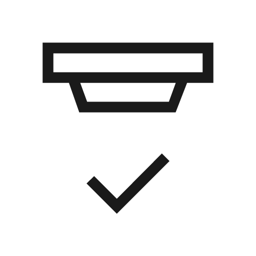 Detector status outline sharp icon, sharp-cornered style, from Material Symbols Light
