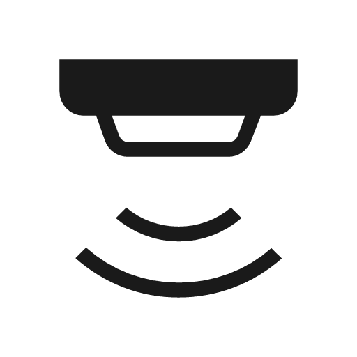 Detector icon, solid style, from Material Symbols Light
