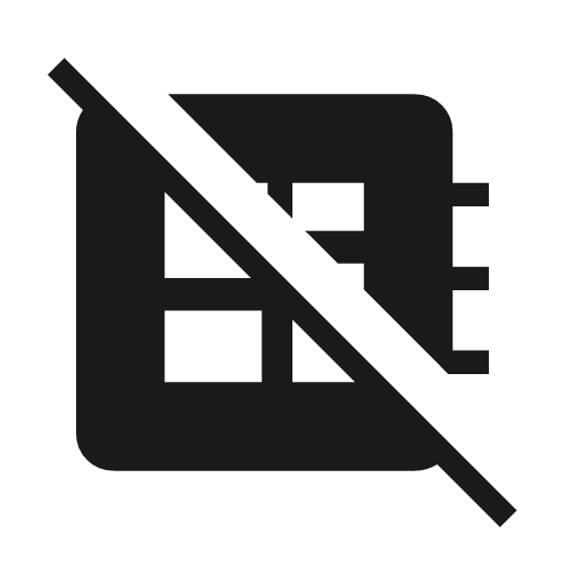 Developer board off icon, solid style, from Material Symbols Light