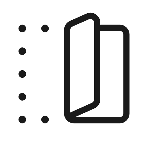 Devices fold outline rounded icon, rounded style, from Material Symbols Light