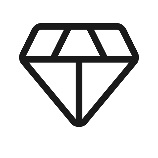 Diamond outline rounded icon, rounded style, from Material Symbols Light