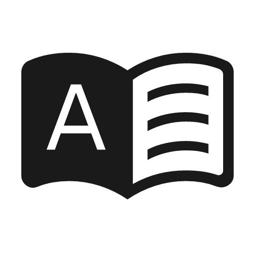 Dictionary icon, solid style, from Material Symbols Light