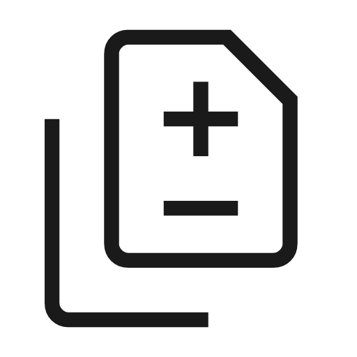 Difference outline icon, outline style, from Material Symbols Light