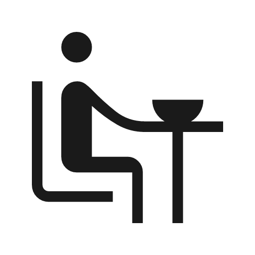 Dine in icon, solid style, from Material Symbols Light