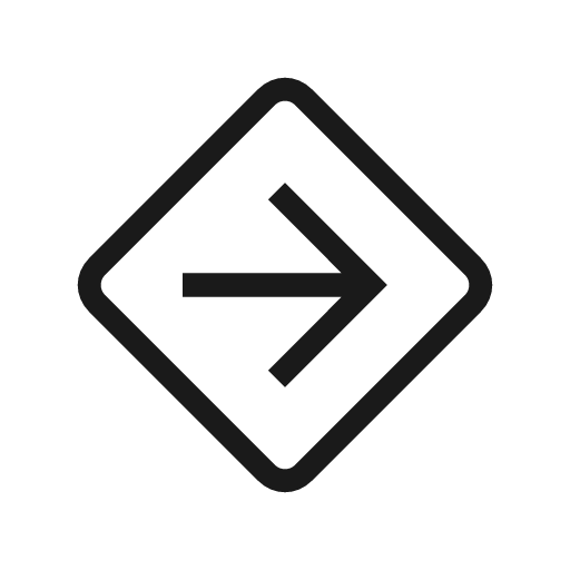 Directions alt outline icon, outline style, from Material Symbols Light