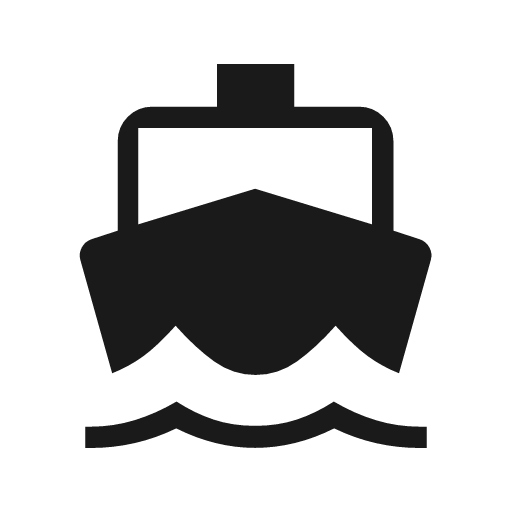 Directions boat icon, solid style, from Material Symbols Light