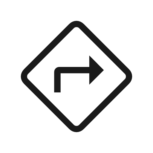 Directions outline icon, outline style, from Material Symbols Light