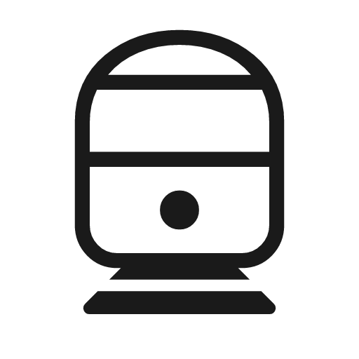 Directions railway 2 outline rounded icon, rounded style, from Material Symbols Light