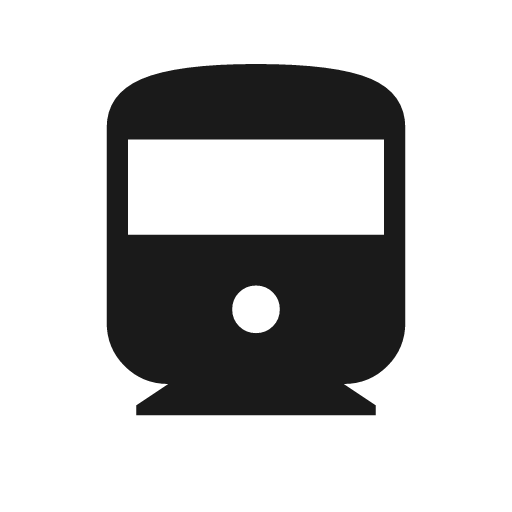 Directions railway icon, solid style, from Material Symbols Light