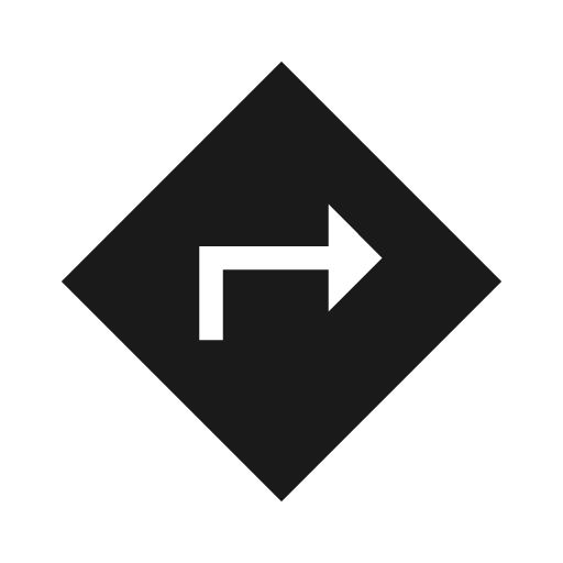 Directions sharp icon, sharp-cornered style, from Material Symbols Light
