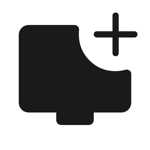 Display add rounded icon, rounded style, from Material Symbols Light