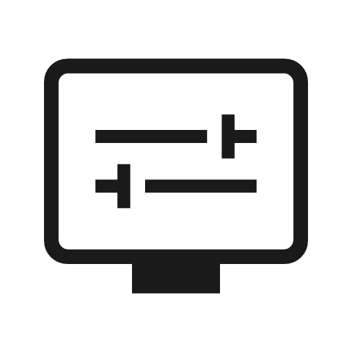 Display settings outline icon, outline style, from Material Symbols Light