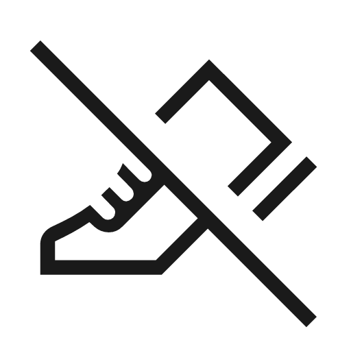 Do not step outline icon, outline style, from Material Symbols Light