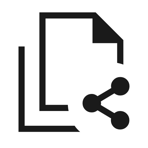 Document share stack outline sharp icon, sharp-cornered style, from Material Symbols Light