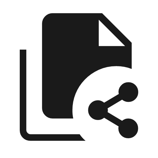 Document share stack icon, solid style, from Material Symbols Light