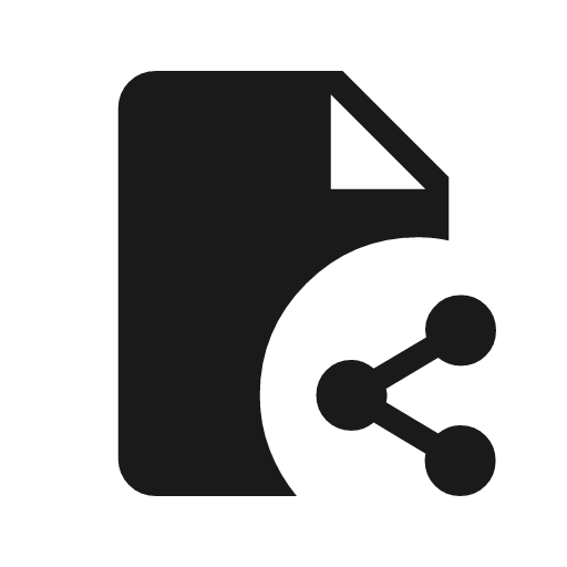 Document share icon, solid style, from Material Symbols Light